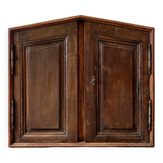 2-door, 3-shelf wall cupboard in dark wood