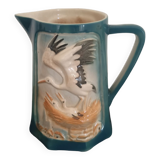St. Clement's earthenware pitcher decoration storks