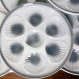 6 vintage oyster plates from Moulin des Loups and Orchies