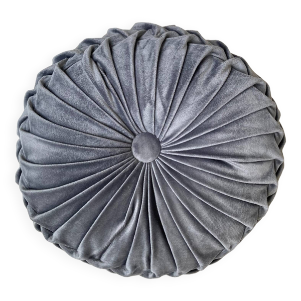 Coussin rond plissé velours suédine — Beyit