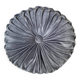 Round pleated suede velvet cushion