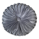 Coussin rond plissé velours suédine