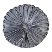 Coussin rond plissé velours suédine