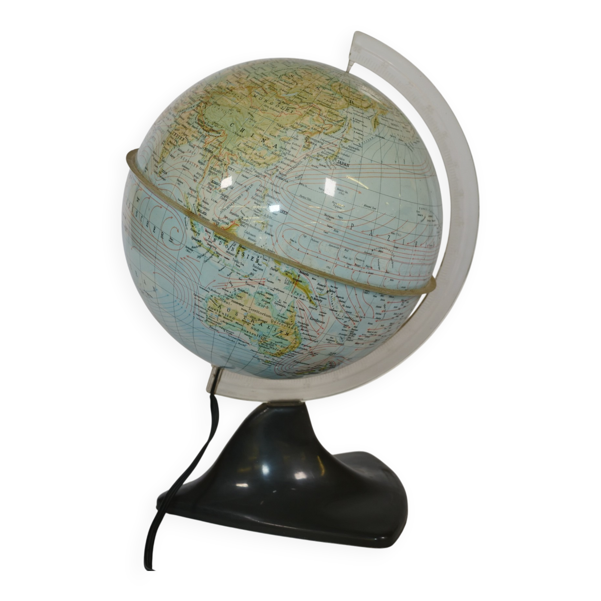 Space Age Illuminated Globe by Marco Polo for Südwest Verlag, 1970s