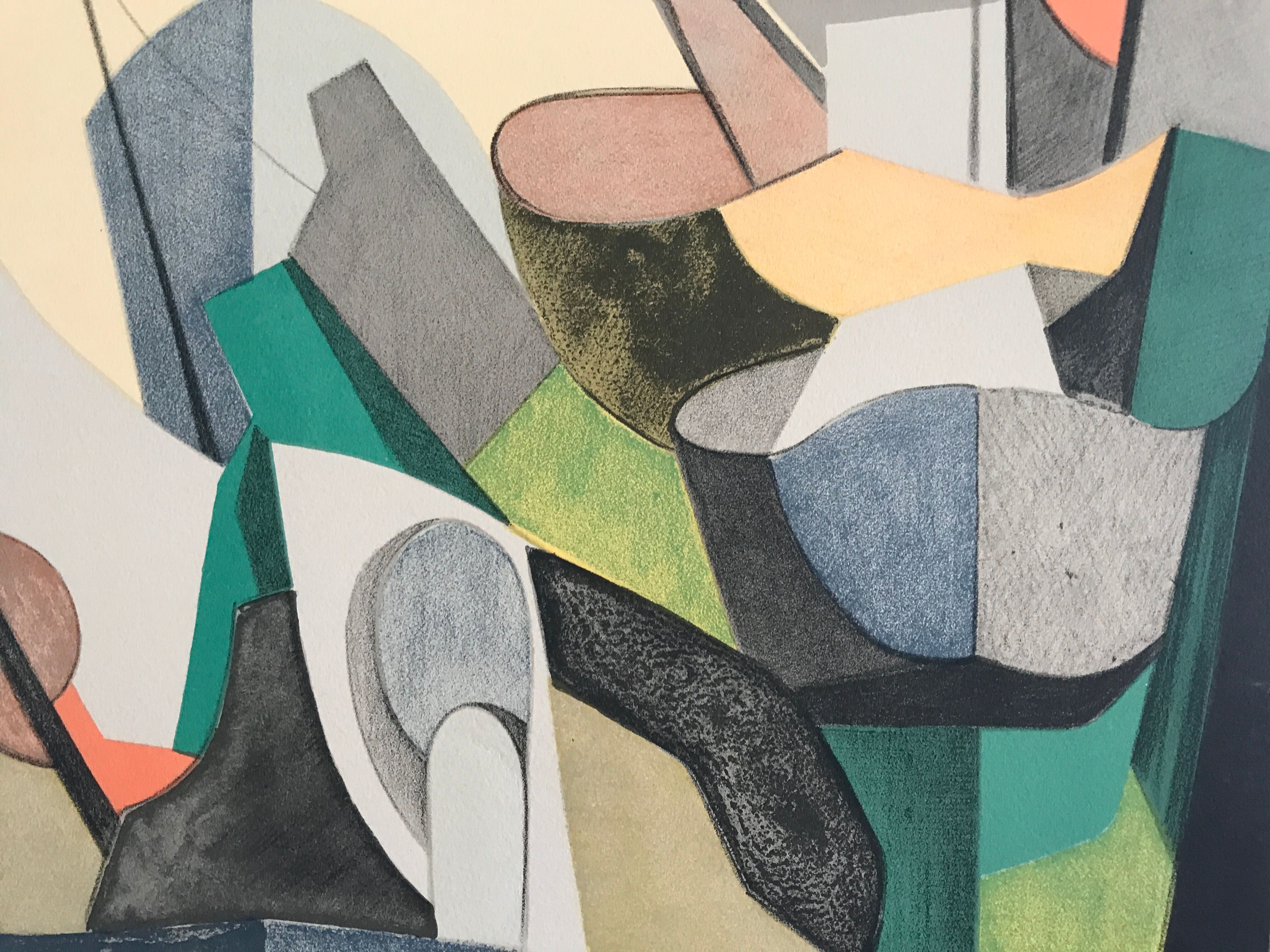 Original lithograph signed in pencil by danièle perré, untitled, 1966