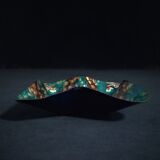 Two vintage enamelled copper tidies