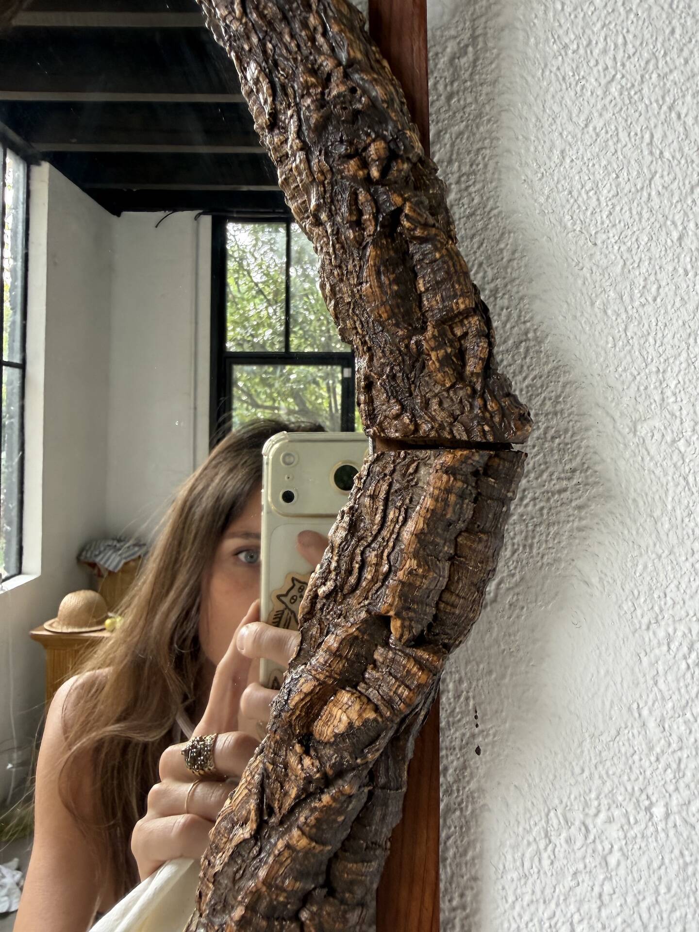 Rustic mirror wood 1900 folk art