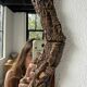 Rustic mirror wood 1900 folk art
