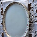 Oval porcelain dish with flower decoration