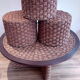 Vintage stool pouf in braided rope