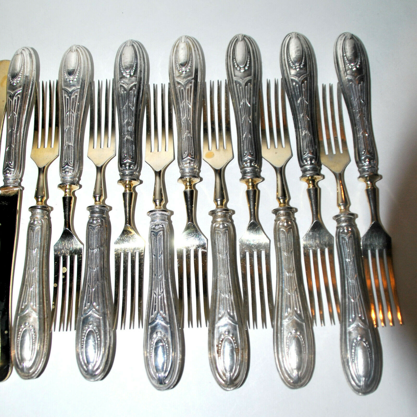 Silver knives and forks 800 goldsmith VM 1900