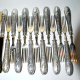 Silver knives and forks 800 goldsmith VM 1900