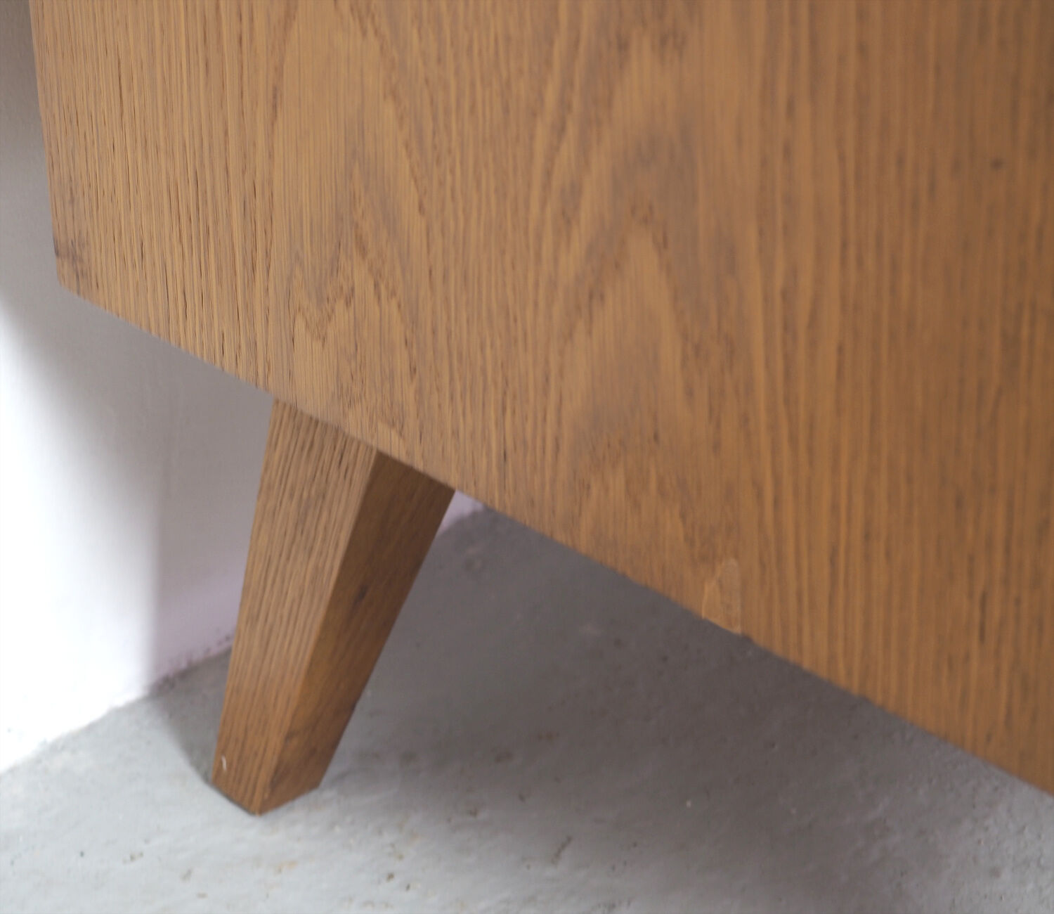 Vintage German Oak Buffet With Showcase, 1960's