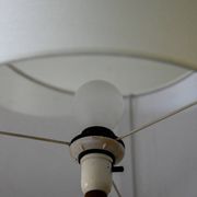 Lampe de table danoise en teck tourné des années 1950/60