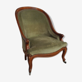 Fauteuil style Louis XV/Louis XVI acajou