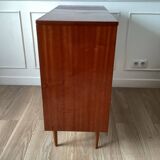 Teak veneer chest of drawers