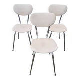 3 white vinyl chairs from 1970