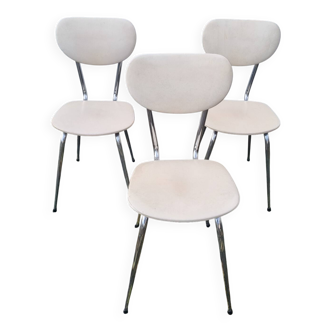 3 white vinyl chairs from 1970