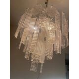 Art Deco Murano Glass Style Chandelier Clear Italian Sputnik Art by SimoEng