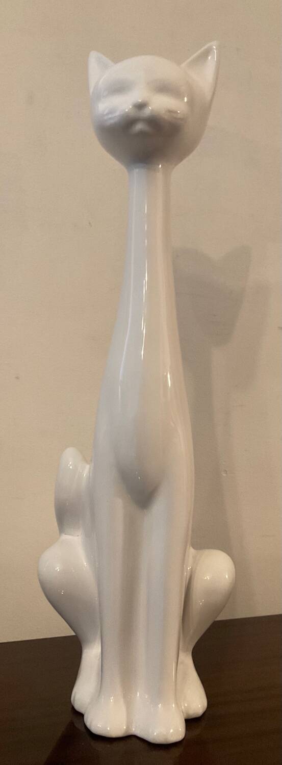Vintage glazed ceramic cat 53cm