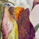 Tableau aquarelle naturaliste "Les Iris" signée B. Thierry 1995