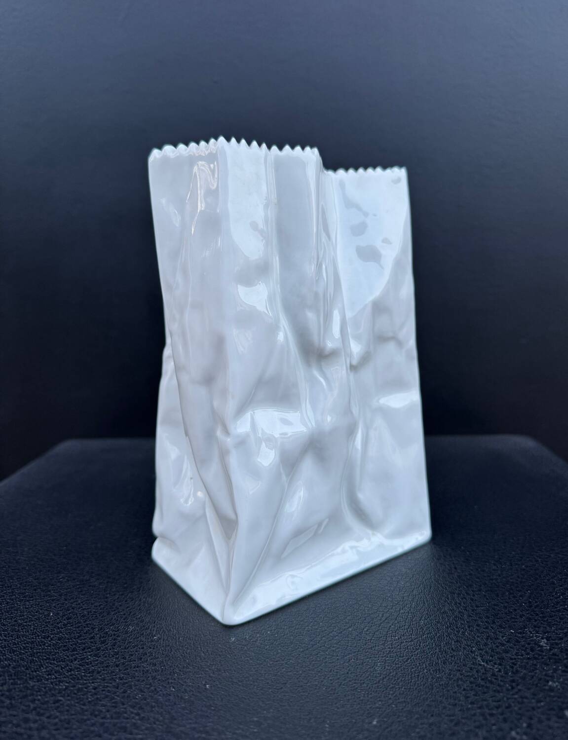 "Paper bag" vase by Tapio Wirkkala, Rosenthal, 1970s.
