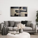 Set of two abstract canvases