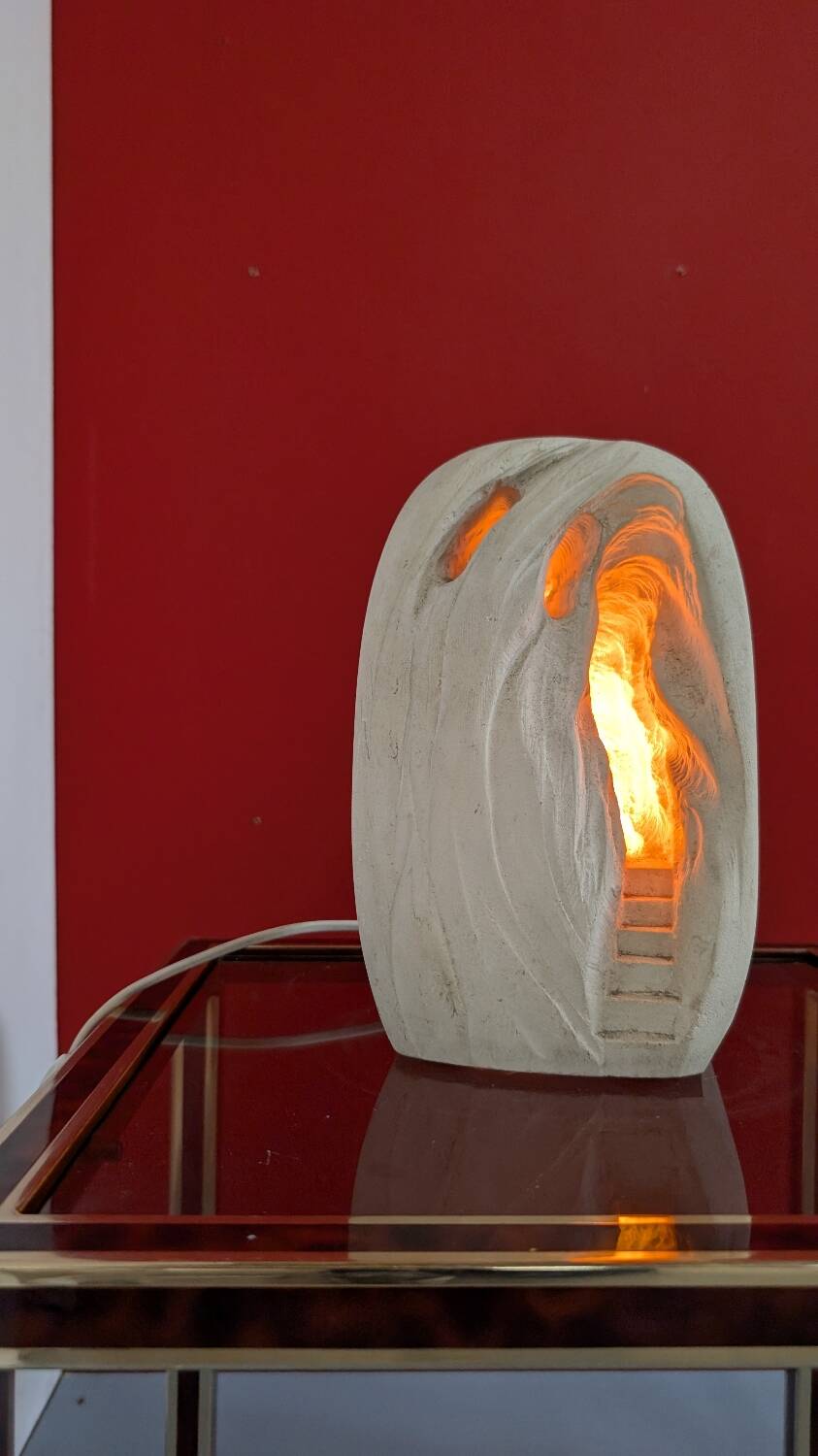 Cave lamp in Chavigny stone - Arsène Galisson