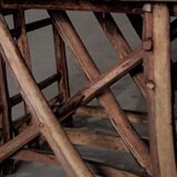 Handcrafted rattan and palm armchair, circa 1950