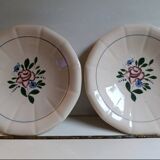 Round hollow plate, old pink model Graziella, Digoin Sarreguemines 1930.