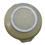 Soupière vintage française en céramique à glaçure jaune