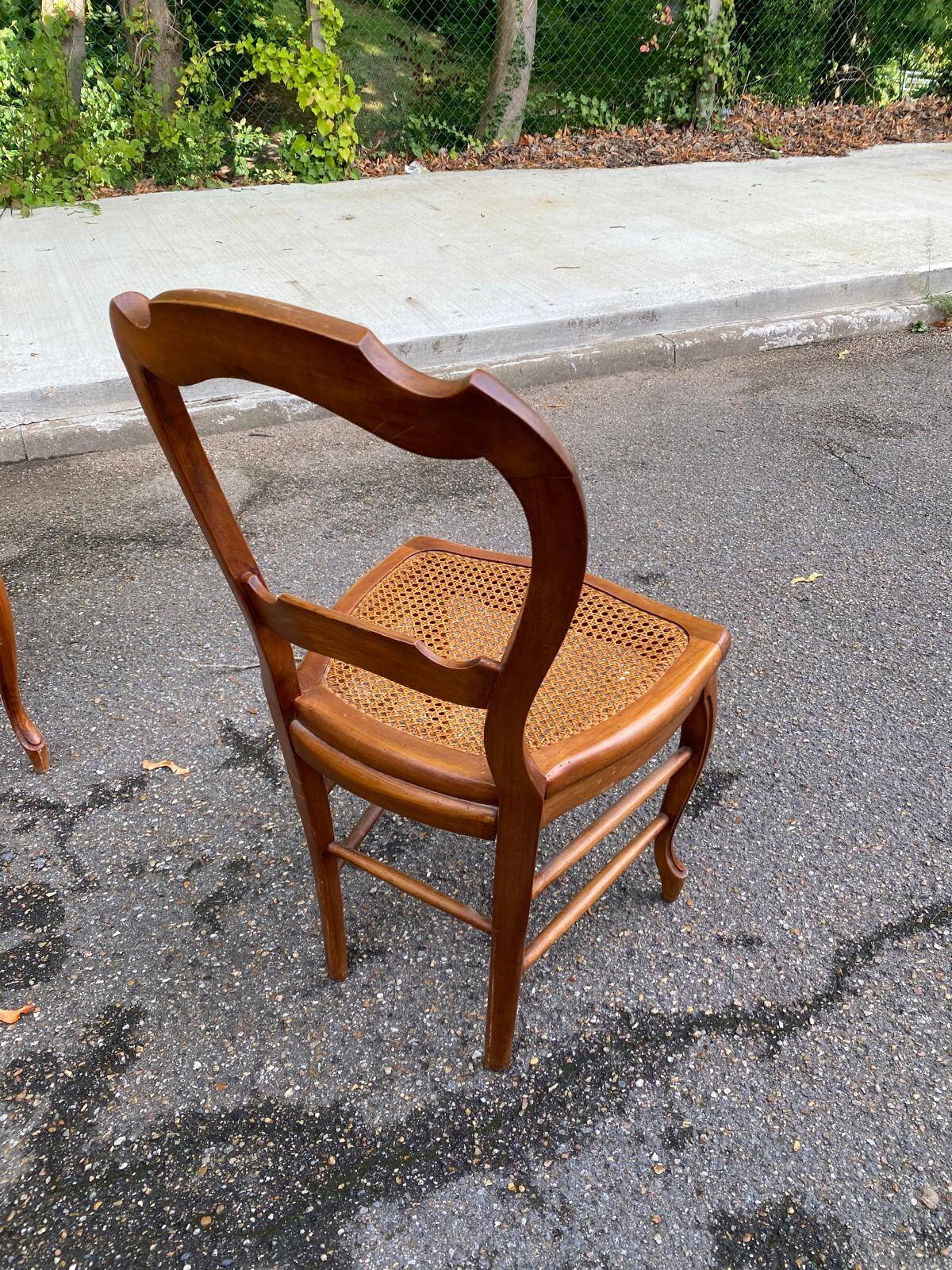 4 Louis Philippe caned dining chairs from the 19th century