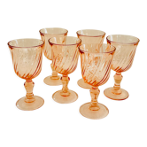 Set of 6 luminarc pink wine glasses
