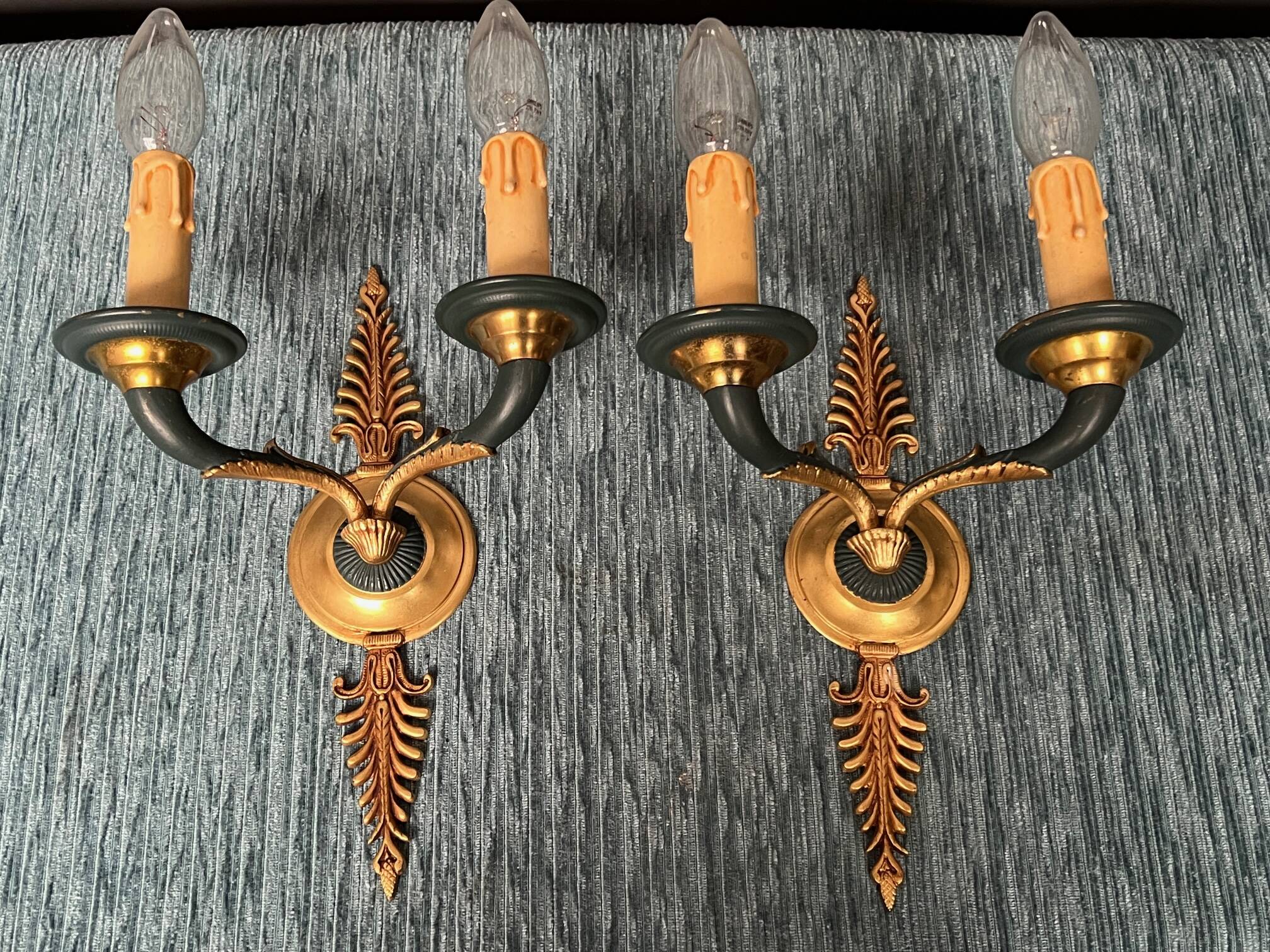Pair of Empire style wall lights.