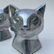 Pair of designer cat head bookends