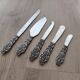 Set of 5 vintage silver-plated metal kitchen utensils