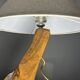 French midcentury brutalist olive wood table lamp, 1950s