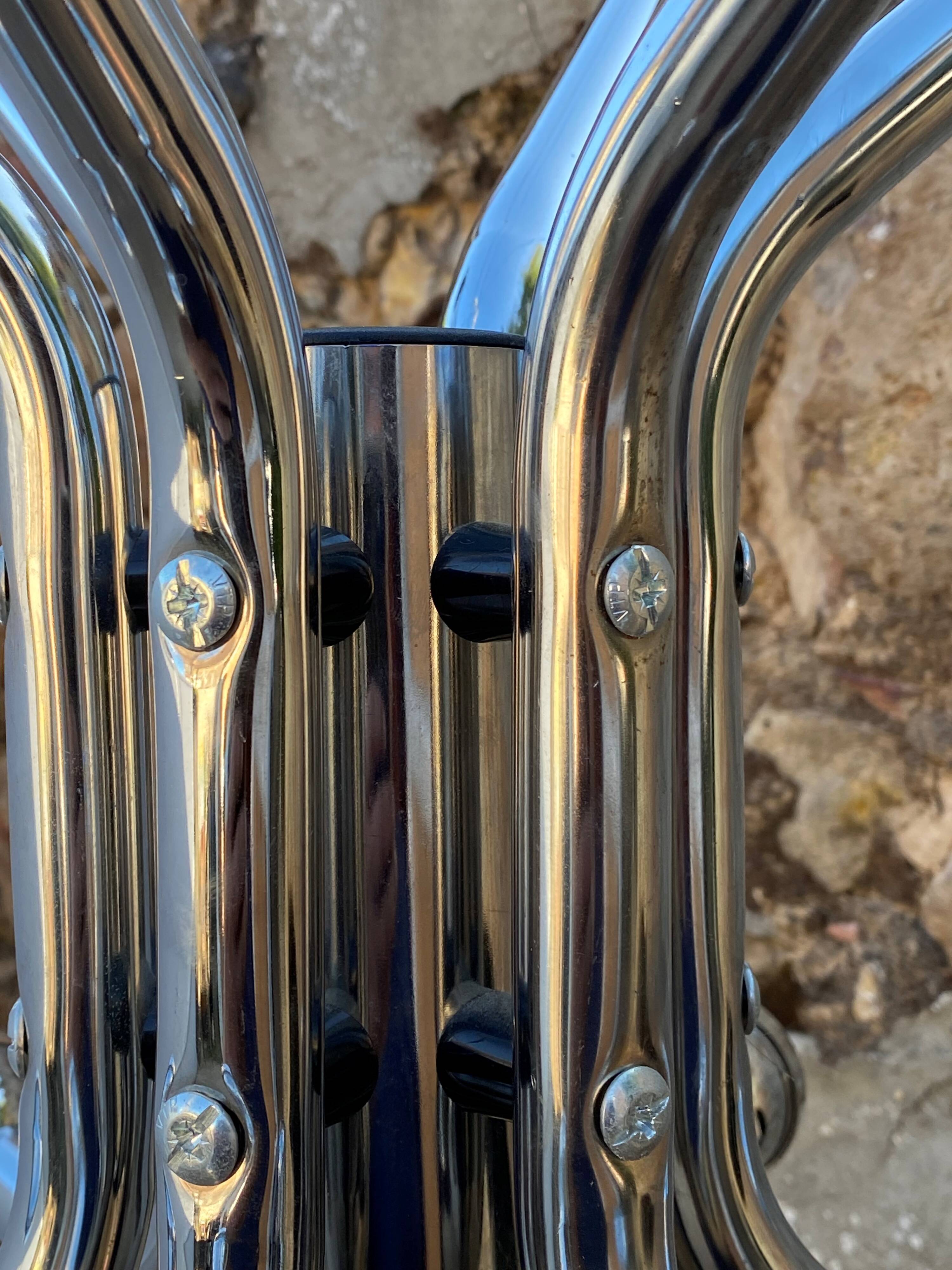 Vintage 1970s chrome metal coat rack