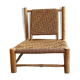 Low lounge chair in sisal rope and ash wood