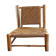 Low lounge chair in sisal rope and ash wood