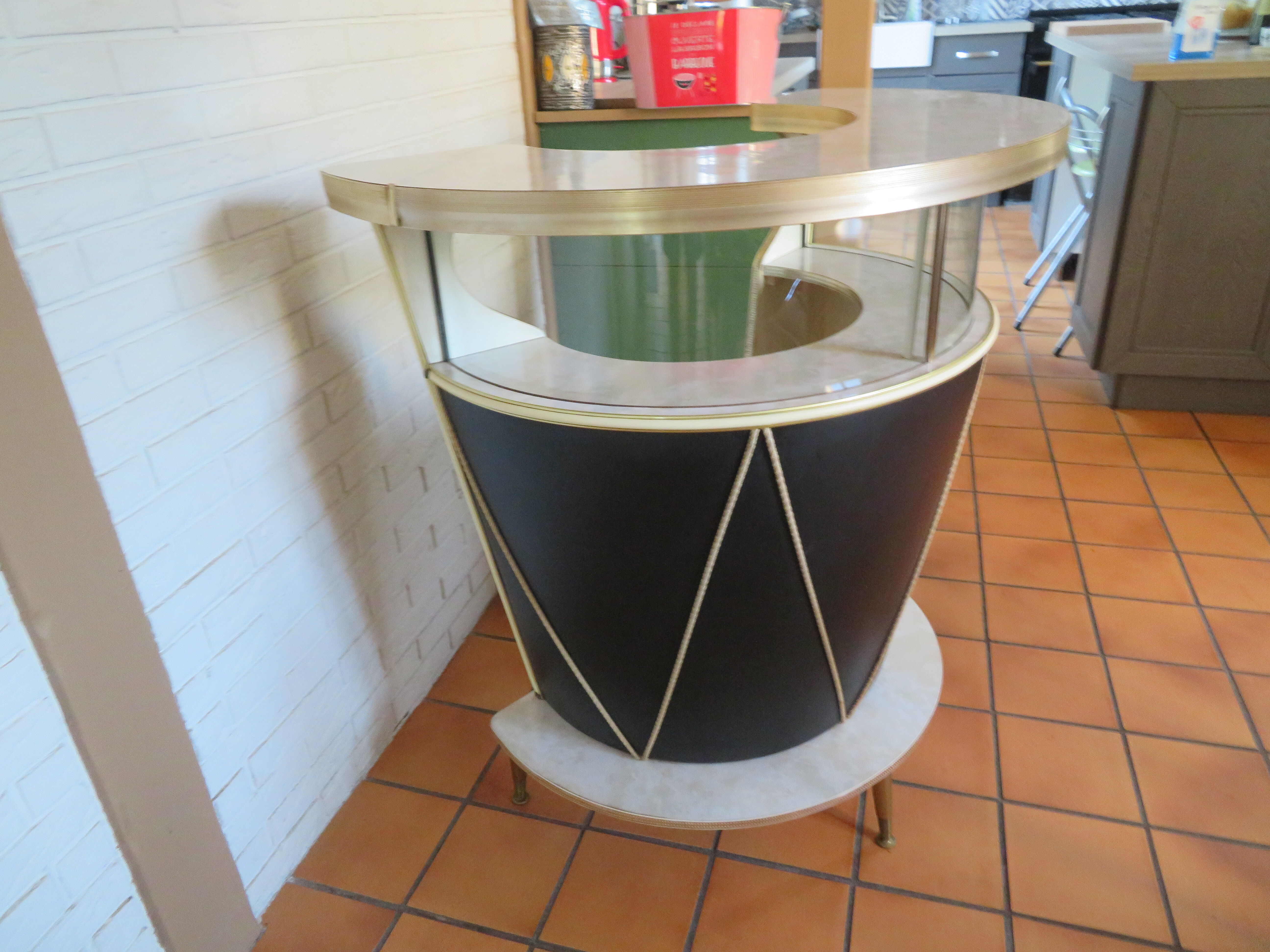 bar "cocktail Tambour" half-moon 50s/60s