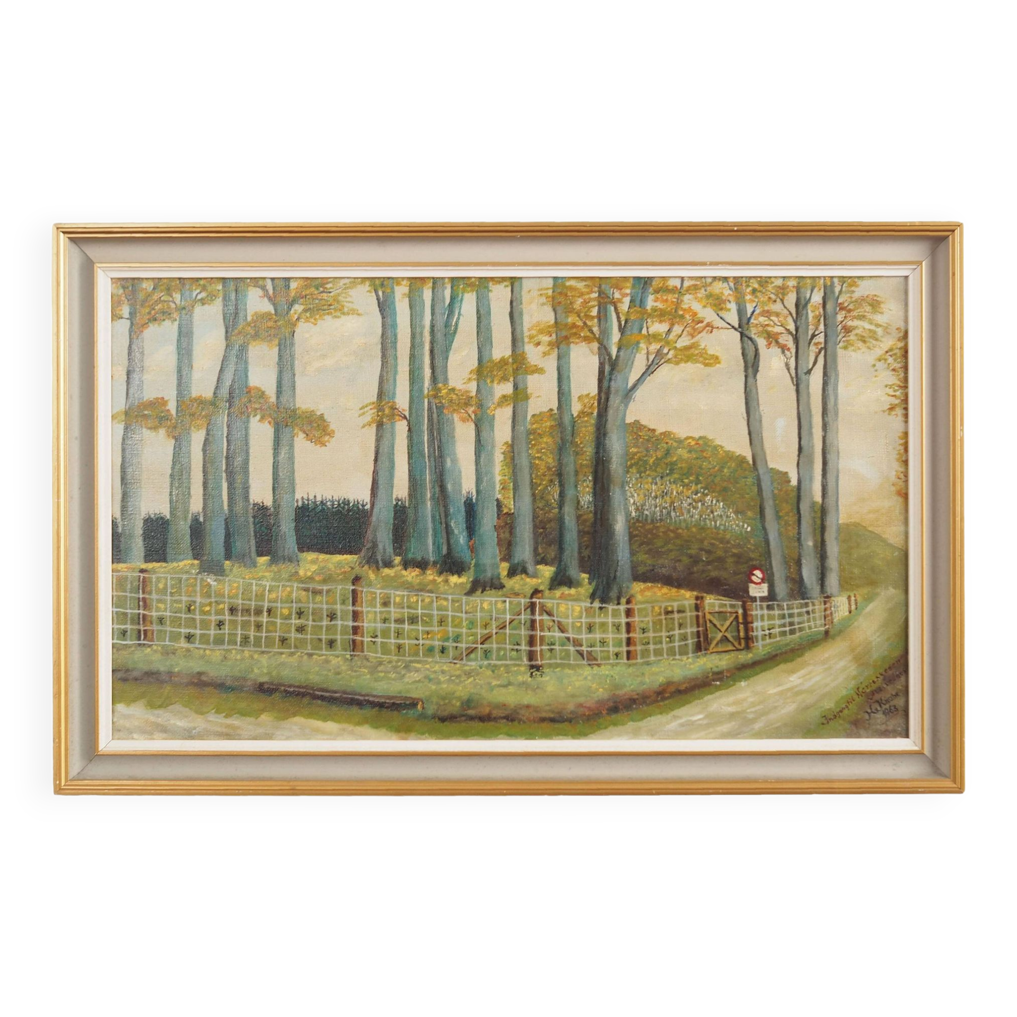 Painting „The Road to the Forest”, Scandinavian design, 1960s