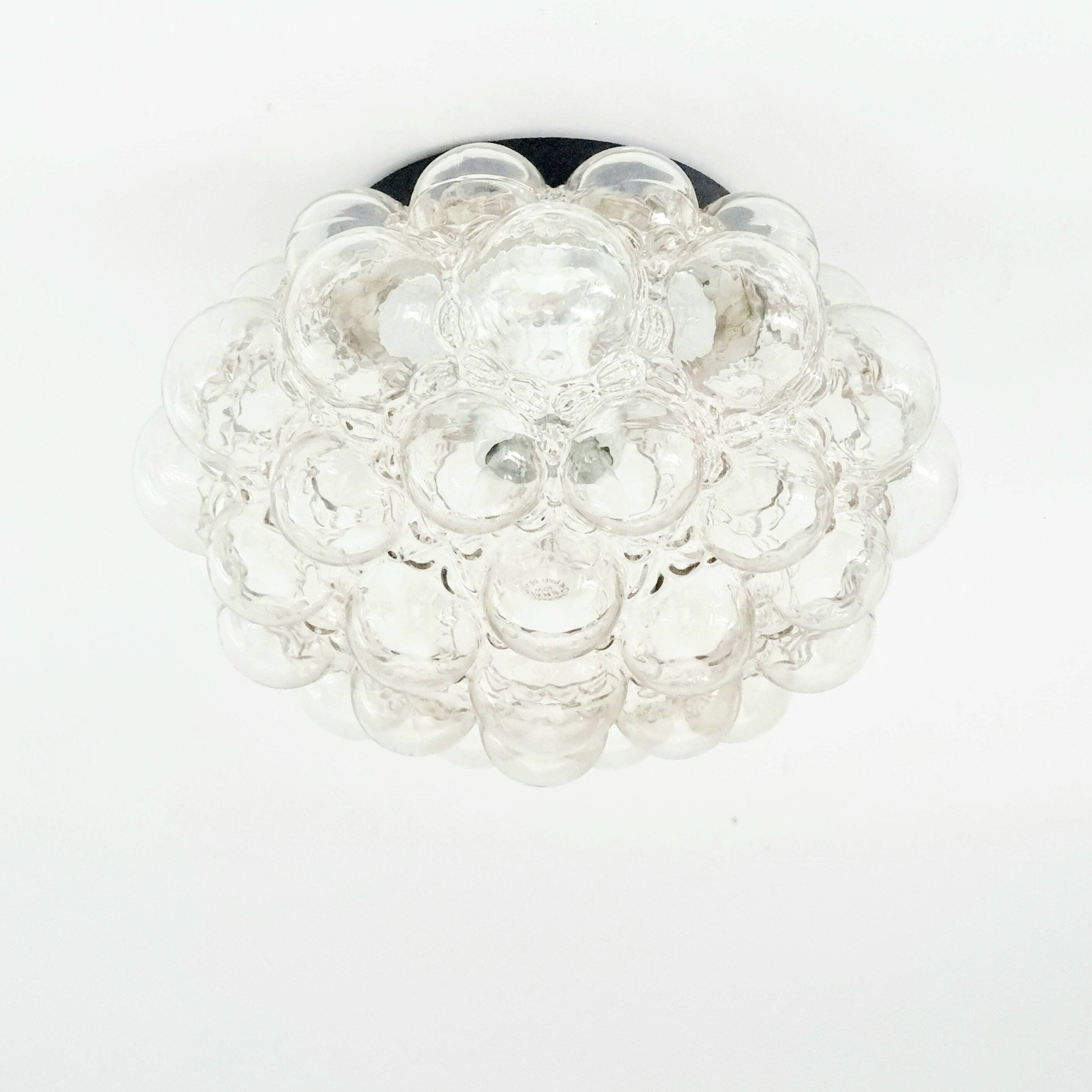 Large Mid-Century Bubble Glass Ceiling Light by H.Tynell for Limburg, 1970s