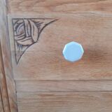 Oak and porcelain chest of drawers