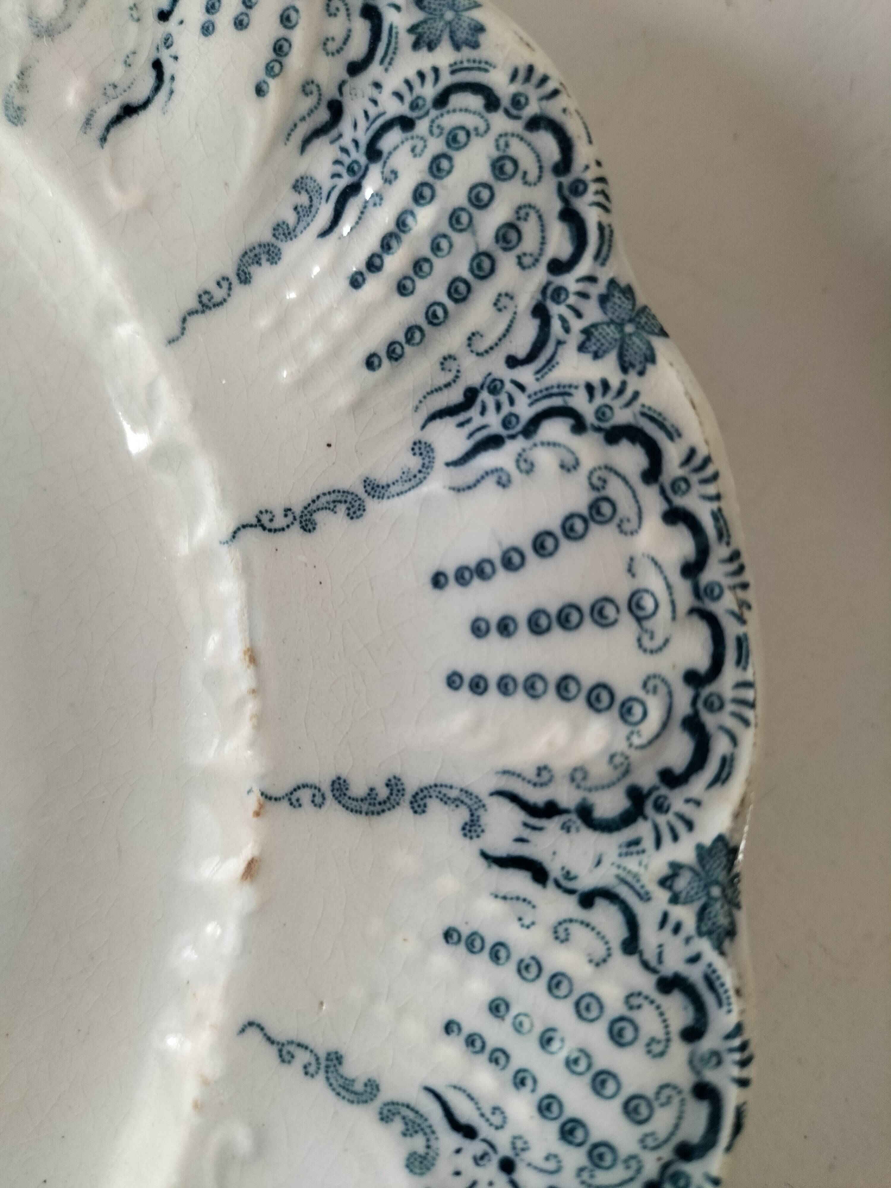 Two ironstone plates Saint-Amand Regency model