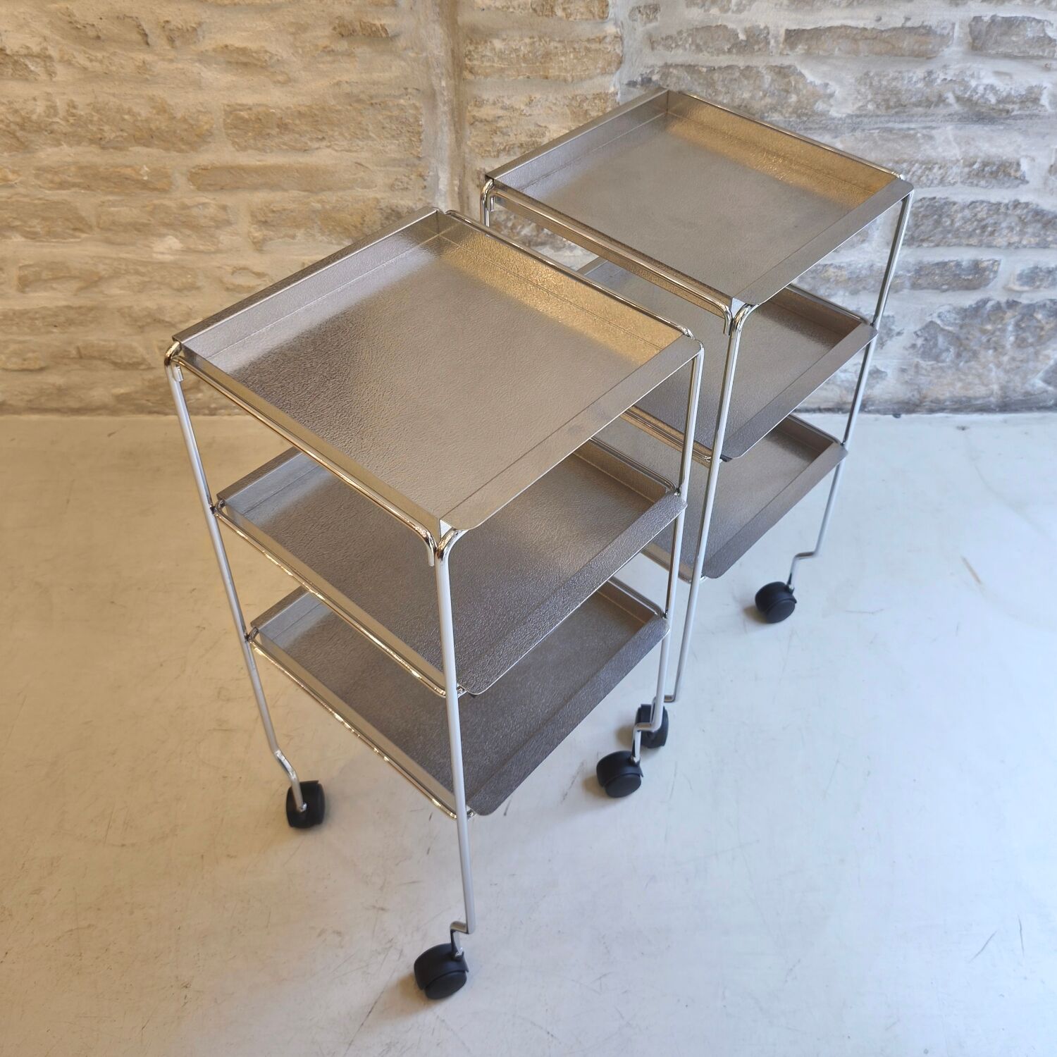 Chrome metal trolley