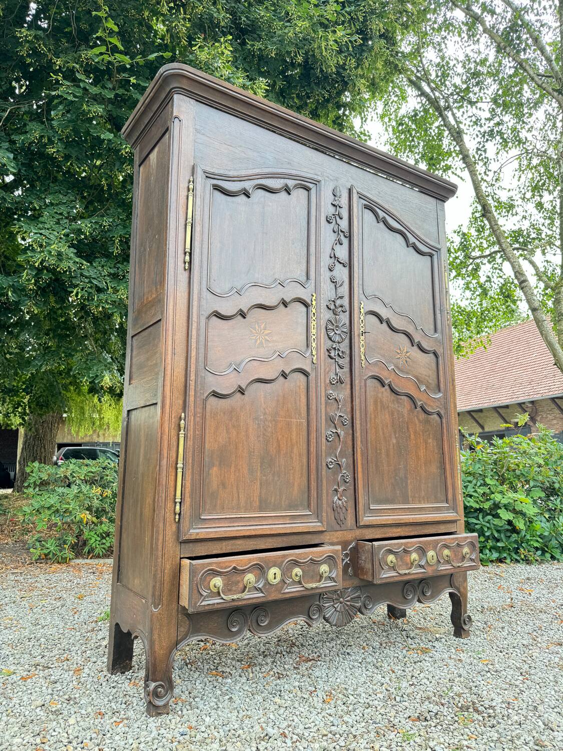Louis XV Period 18th Century Oak Lorraine Wardrobe