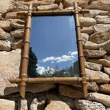 Vintage bamboo mirror, 55 x 43 cm
