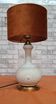 Ceramic lamp 1960 to 70 with velvet lampshade