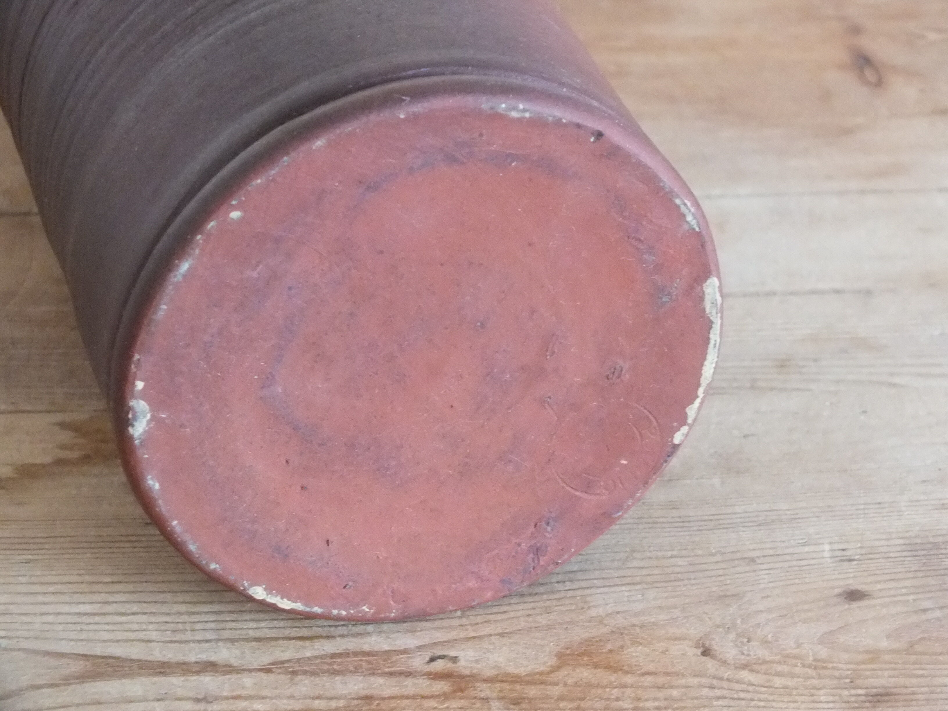 Bouteille en terre cuite goulot vernissé